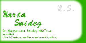 marta smideg business card